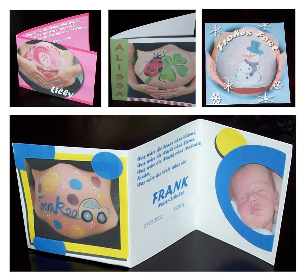 Bemalung Set Babybauch, Schminkfarben, Bellypainting für Schwangere, Kreativ in der Schwangerschaft