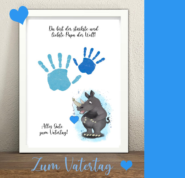 Für den besten, liebesten, coolsten Papa und Vater der Welt. Handabdruck Download als Bastelidee für Baby, Säugling, Kleinkind.
