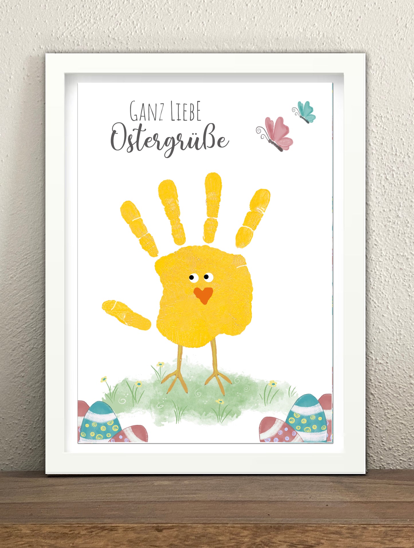 Handabdruck, Fußabdruck Ostern, Fingerfarben Vorlage für Baby und Kind Hand und Fuß