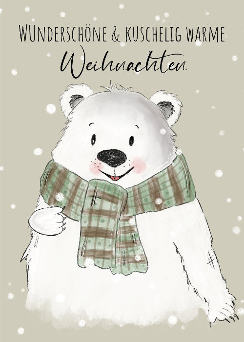 Weihnachtskarte ISBJÖRN der kuschelige Eisbär, A6
