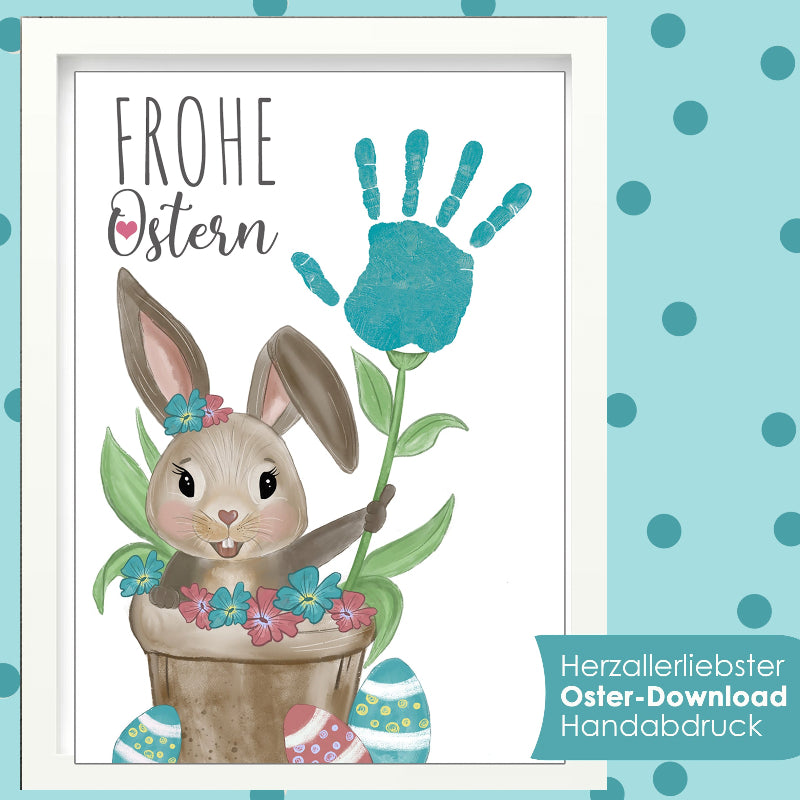 Download Handabdruck Vorlage Osterhase