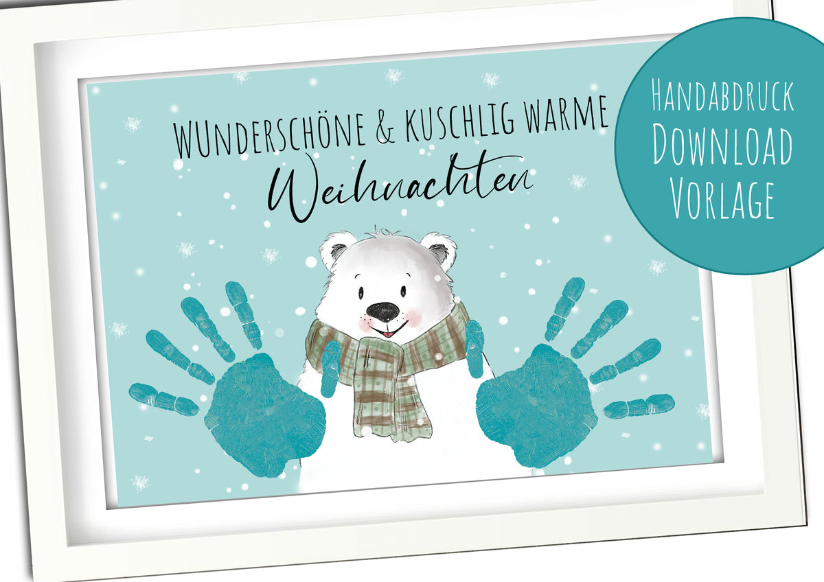 Download Weihnachten Handabdruck Vorlagen Set Fußabdruck 14 Stück
