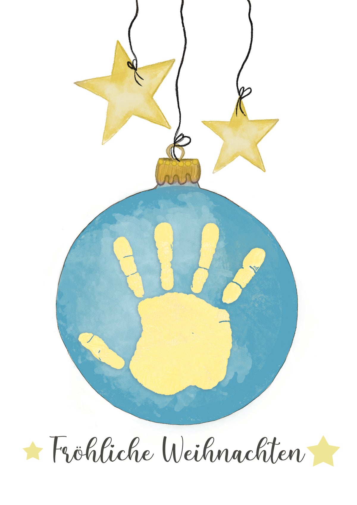 Handabdruck Vorlage zum Ausdrucken als Geschenk zu Weihnachten