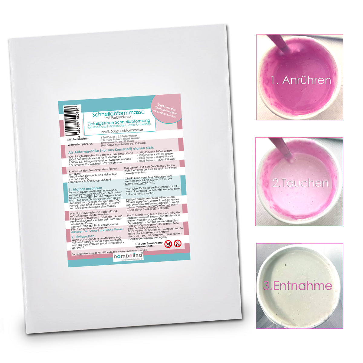 900g bambelina® Abformmasse mit Farbindikator, Art. 1045