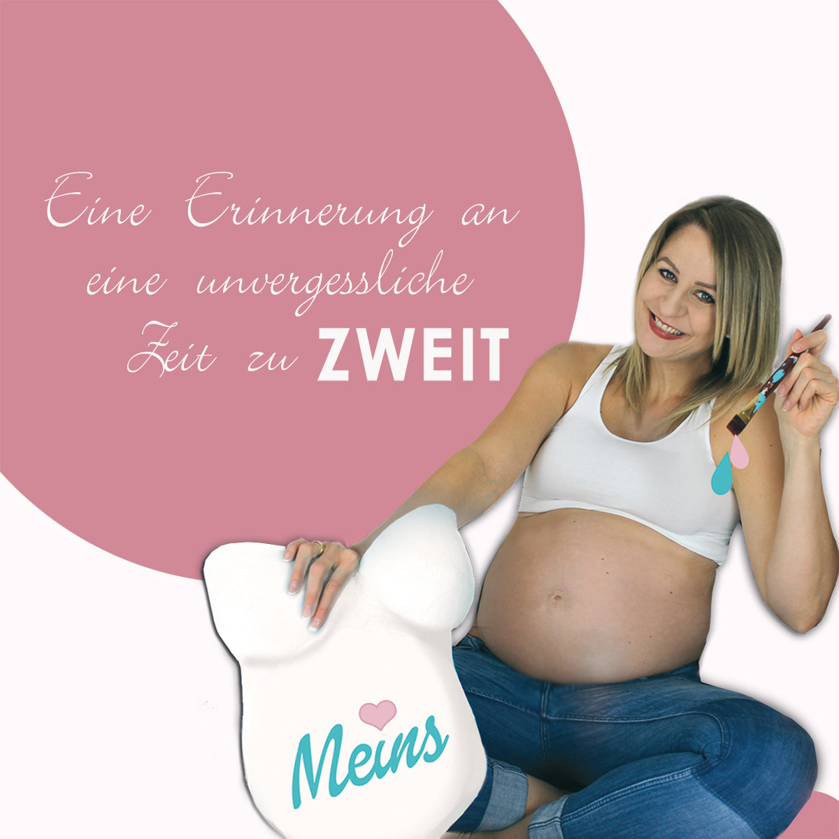Gipsabdruck Babybauch KURVENREICH, für große Größen (ab Gr.48) und Zwillingsbabybauch