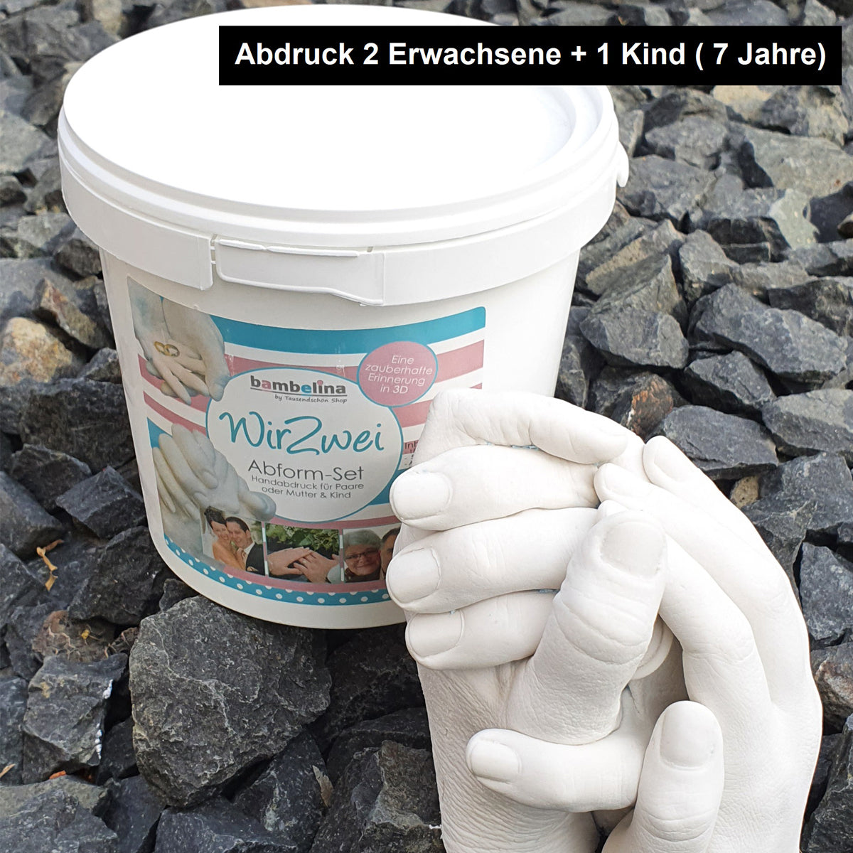 Handabdruck-Set Wir Zwei für Paare, Geschwister oder Familien mit einem Kind, Art. Nr. 1008