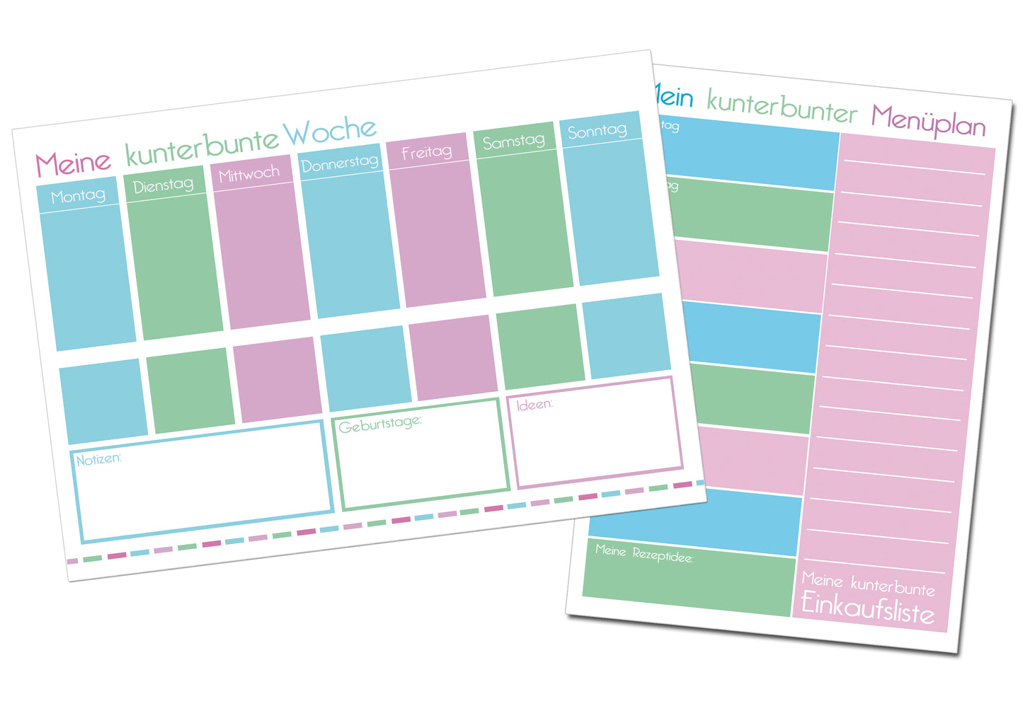 Meine kunterbunte Woche, A5, 50 Blatt, beidseitig bedruckt