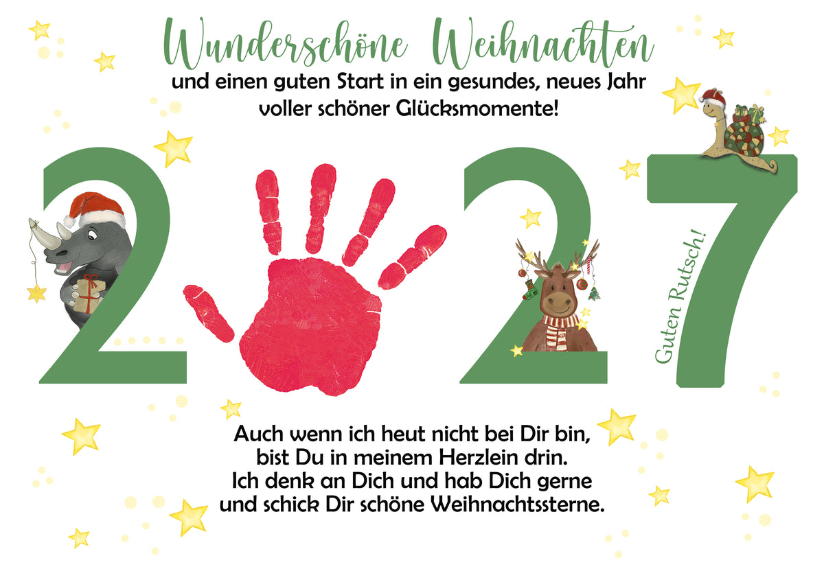Weihnachten Handabdruck basteln