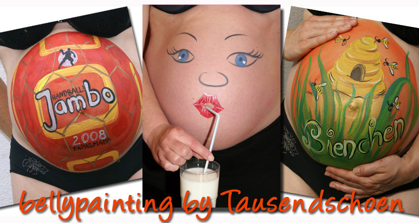 Bemalung Set Babybauch, Schminkfarben, Bellypainting für Schwangere, Kreativ in der Schwangerschaft