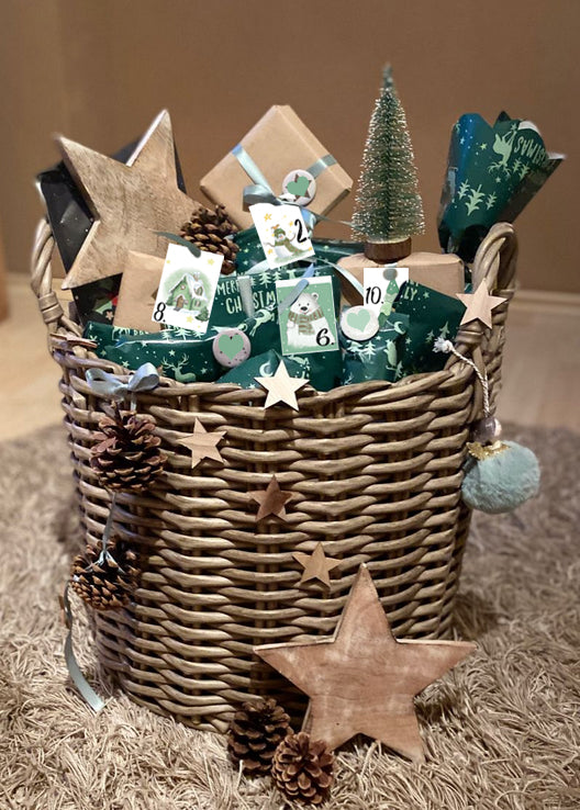 adventskalender grün korb instagram pinterest