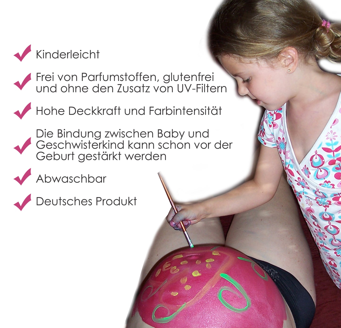 Schminkfarben abwaschbar, ungiftig, Deutschland. Ohne Parfum und glutenfrei. Kinderschminke für bellypainting.