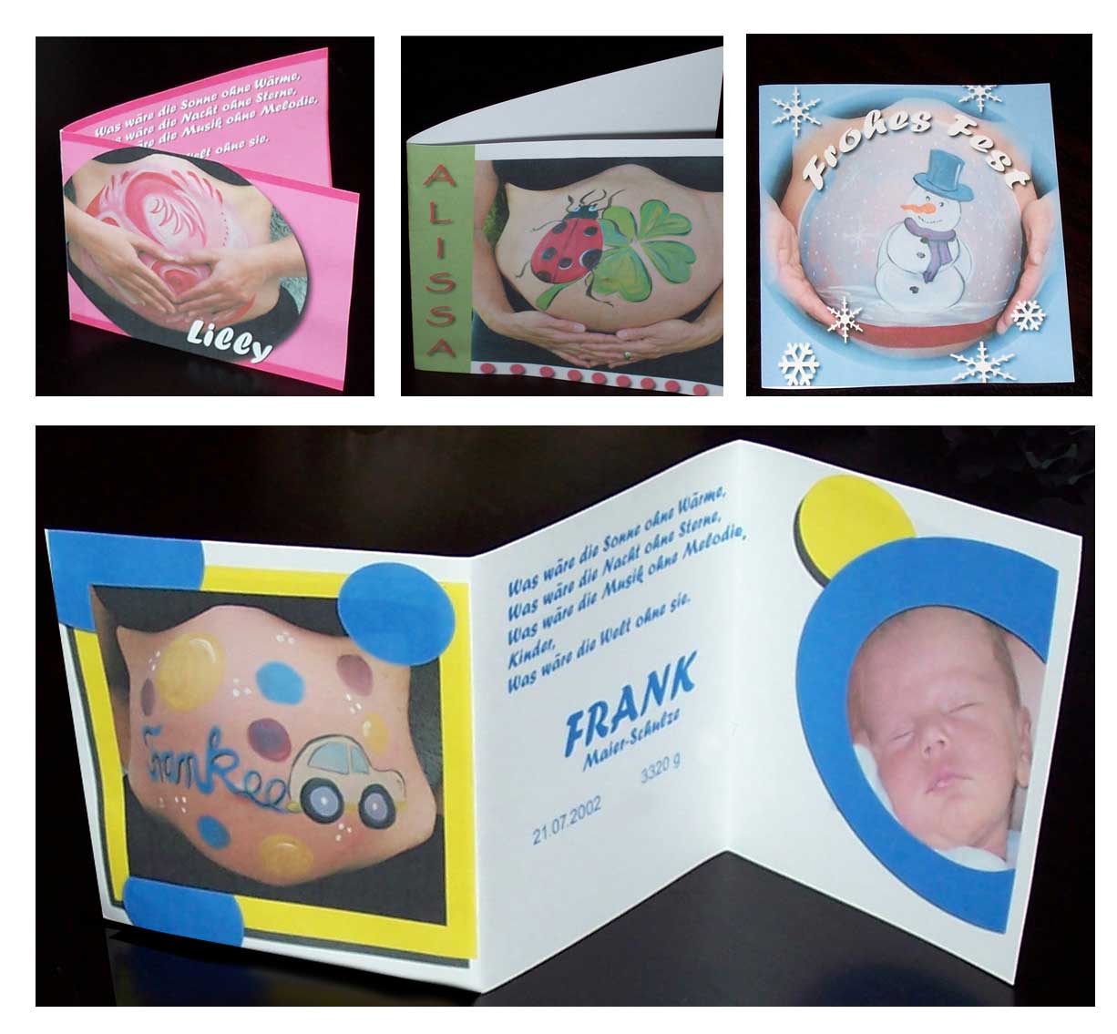 Bemalung Set Babybauch, Schminkfarben, Bellypainting für Schwangere, Kreativ in der Schwangerschaft