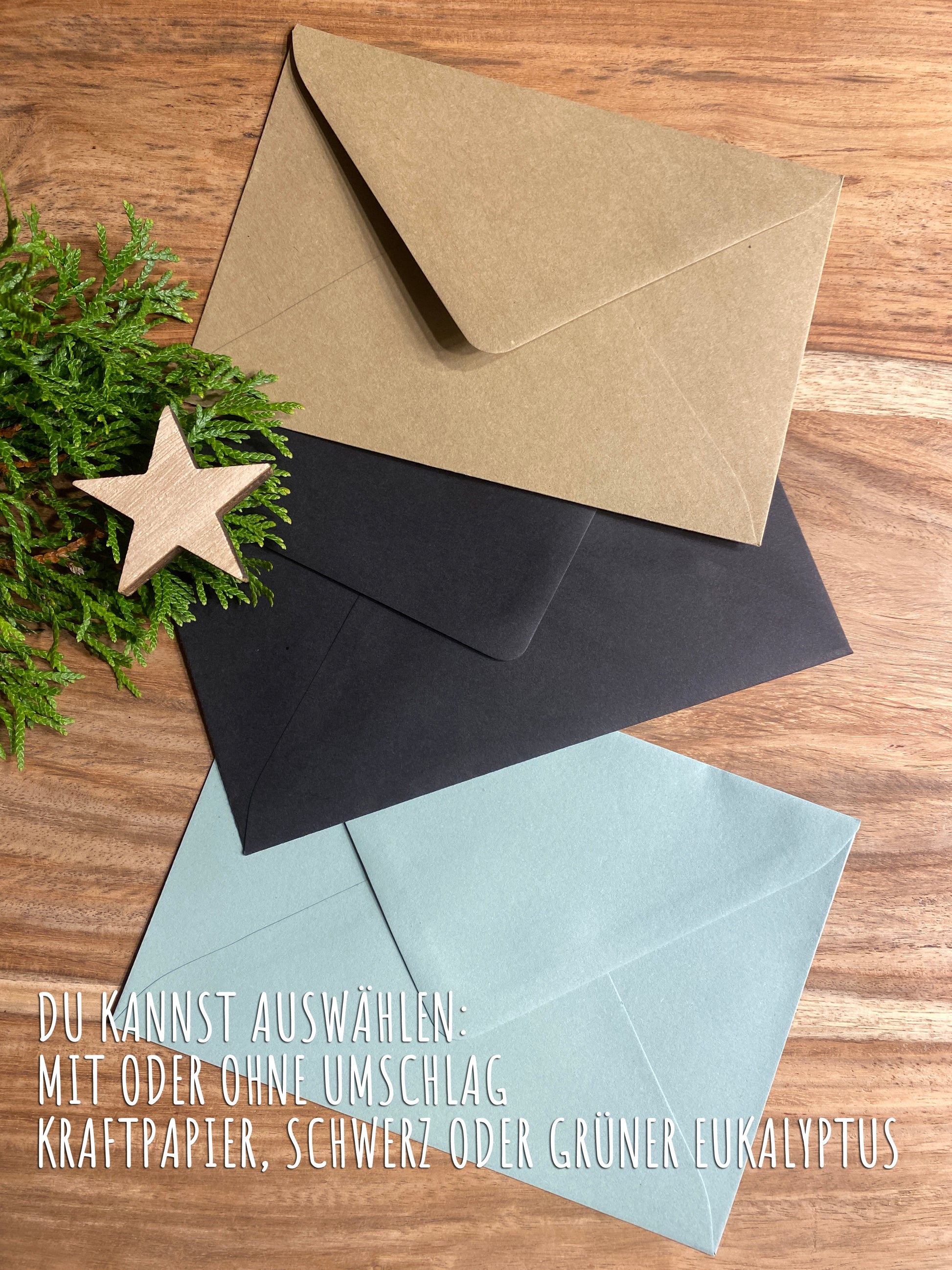 Briefumschläge für Weihnachtsbrief und Grußkarten