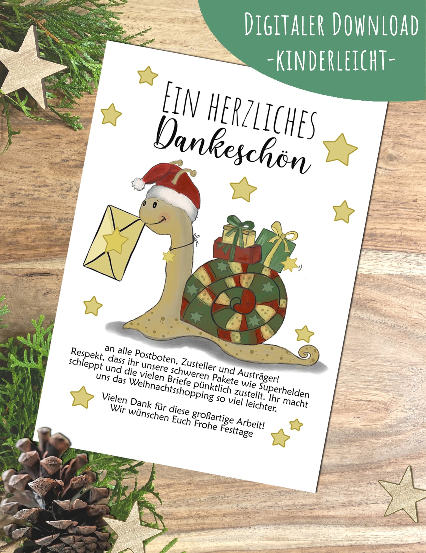 Danke an Postbote und Paketdienste zu Weihnachten 