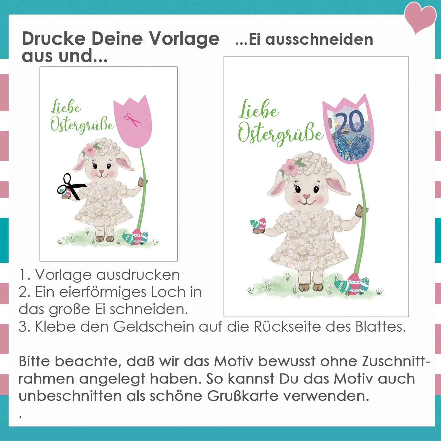 Geldgeschenk zu Ostern, Kinder Diy, Kinderbastelei, Vorschule, Kindergarten Download
