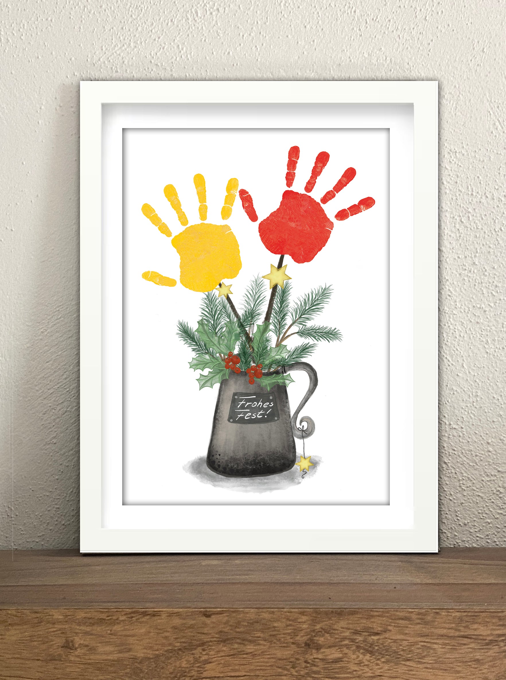 Handabdruck Download Pdf zu Weihnachten zum basteln und selbst ausdrucken