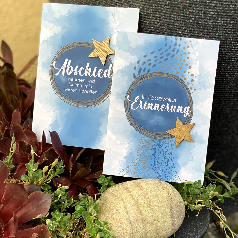 Trauergeschenk mit Holzstern