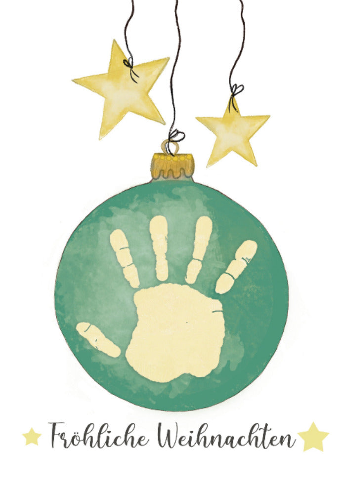Ein Handabdruck Download als DIy Geschenkidee für Weihnachten zum selbermachen und selber ausdrucken
