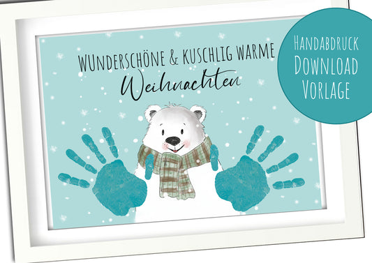 Eisbär Knut Download Weihnachten Handabdruck Vorlage
