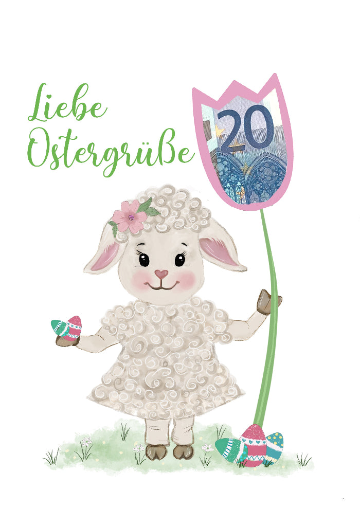 Oster Download Geldgeschenk Leni Lamm, Geld zu Ostern schön verpacken, Ostergeschenk