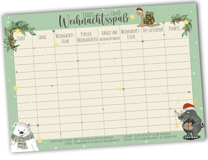 Download Stadt Land Fluß gegen Langeweile an Weihnachten zum ausdrucken