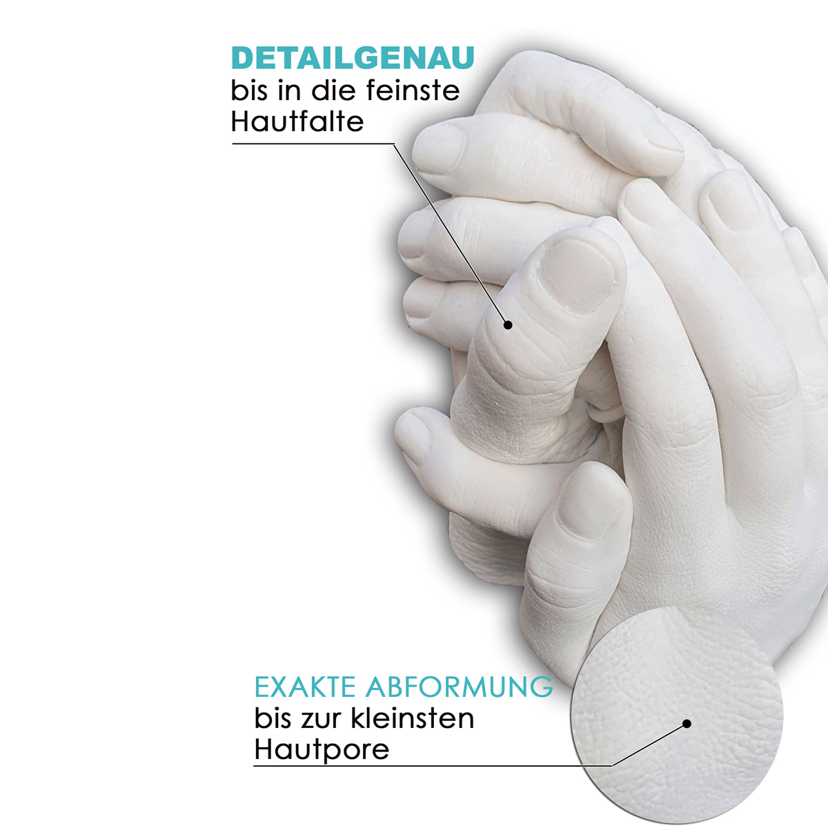 3D-Handabdruck-Set bambelina® XXL,  für 4 bis 6 Erwachsene Hände