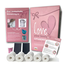 Lade das Bild in den Galerie-Viewer, 2er Geschenkset Gipsabdruck Body. Eine Geschenkidee für Verliebte. Fertige einen Gipsabdruck von Brust oder Po, Geschenk Idee zum Jahrestag, Valentinstag, für den Freund oder Freundin.
