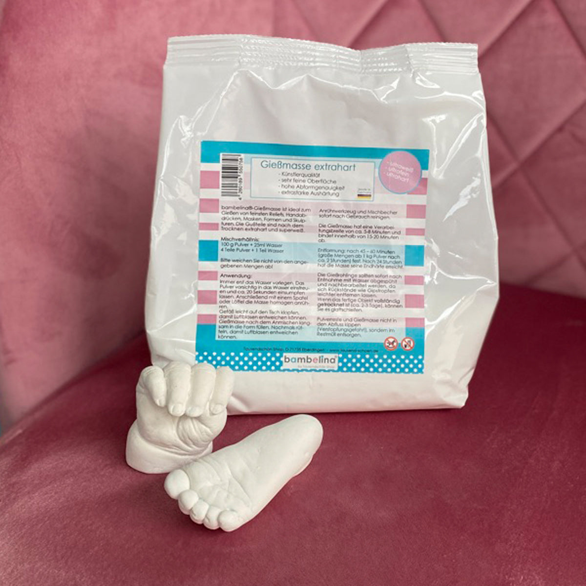 1.000g weiße, feinste Gießmasse, extra hart, Art. 1029